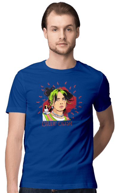 Футболка чоловіча з принтом "Біллі Айліш". Біллі айліш, логотип біллі айліш, принт біллі айліш, співачка біллі айліш. 2070702