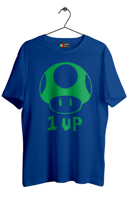 Men's t-shirt with prints 1UP Mario. Character, game, mario, mario bros, nintendo. 2070702