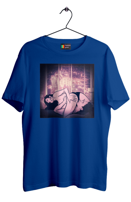 Футболка чоловіча з принтом "Дорослі Ігри На Тлі Міста". Гола, кохання, лизати, трусики. 2070702