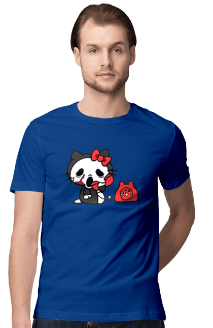 Men's t-shirt with prints Hello Kitty Halloween. Brand, cat, character, halloween, hello kitty, kitten. 2070702