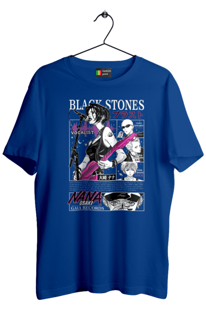 Men`s t-shirt with prints Nana Nana Osaki. Anime, black stones, blast, manga, music, musical group, nana, nana osaki, singer. 2070702