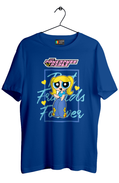 Men's t-shirt with prints Powerpuff Girls Bubbles. Animated series, bubbles, cartoon network, cool girls, powerpuff girls. 2070702