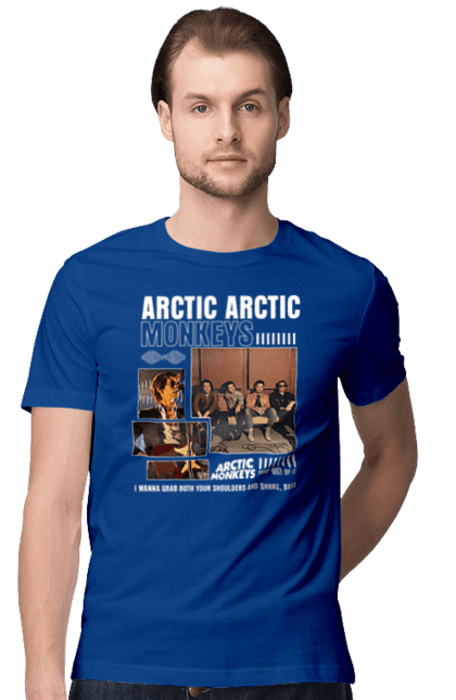 Men's t-shirt with prints Arctic Monkeys. Arctic monkeys, garage rock, group, indie rock, music, post-punk revival, psychedelic rock, rock. 2070702