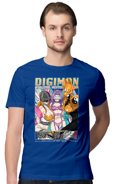 Футболка чоловіча з принтом "Digimon". Bandai, digimon, digital monsters, віртуальні вихованці, медіафраншиза. 2070702