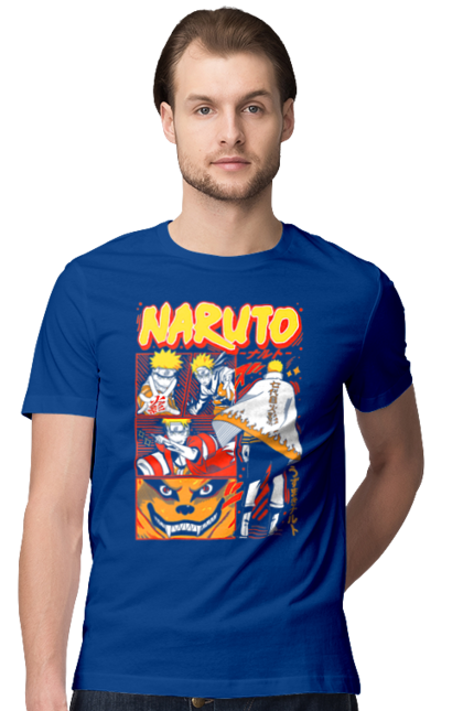 Men's t-shirt with prints Naruto. Anime, character, manga, naruto, ninja, tv series. 2070702