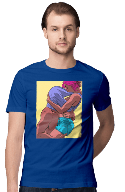 Футболка чоловіча з принтом "Чоловік Під Майкою У Дівчата". Пристрасть, сиськи. 2070702