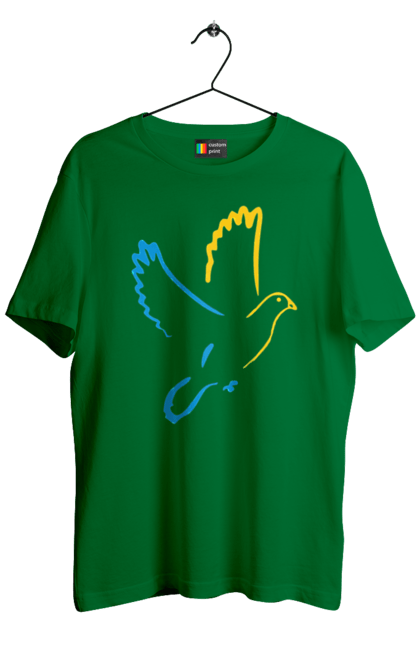 Футболка чоловіча з принтом "Голуб миру". Голуб миру, мир, перемога україни, україна. 2070702