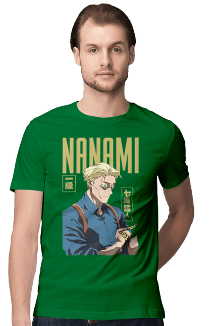 Футболка чоловіча з принтом "Магічна битва Нанамі". Anime, jujutsu kaisen, manga, nanami, nanami kento, аніме, магічна битва, манга, нанамі, нанамі кенто. 2070702