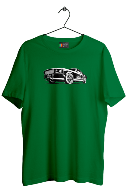 Футболка чоловіча з принтом "Автомобіль". Автомобіль, америка, мустанг, потужний, форд, форсаж. 2070702