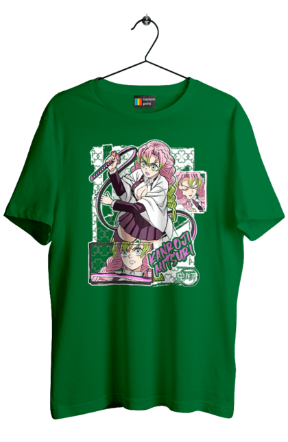 Men's t-shirt with prints Demon Slayer Mitsuri. Anime, demon slayer, giyu tomioka, manga, mitsuri, mitsuri kanroji, serial. 2070702