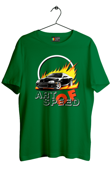Футболка чоловіча з принтом "Автомобіль у вогні". Авто, автомобіль у вогні, гонка, дрейф, спорт, спортивна машина, швидкість. 2070702