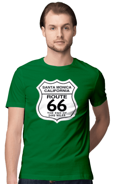 Футболка чоловіча з принтом "Route 66". Байк, байкер, байкер клуб, брат, брати, брутал, гарячий асфальт, гарячий кінь, гарячий стрижень, дорога 50, дорога 66, дорога 80, дороги америки, дороги україни, жага швидкості, клуб байкерів, мотоцикл, мотоцикліст, справжній чоловік, чувак, швидкість. 2070702
