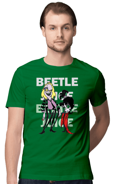 Men's t-shirt with prints Beetlejuice. Beetlejuice, comedy, ghost, horror, movie, tim burton, warner bros. 2070702