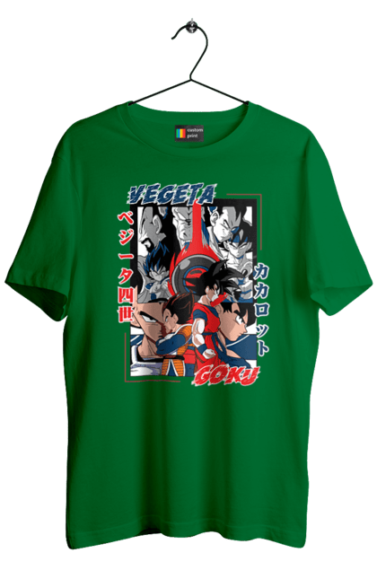 Men's t-shirt with prints Dragon Ball. Anime, dragon ball, goku, manga, tv series, vegeta. 2070702