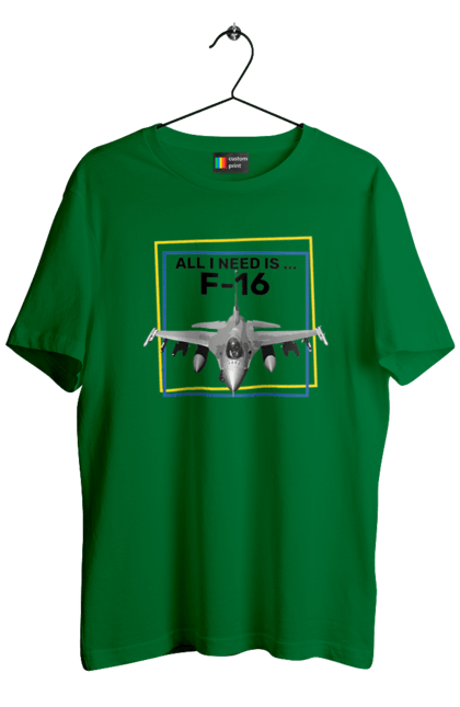 Men`s t-shirt with prints F16. Airplane, f16, himars, weapon, zaluzhny. 2070702