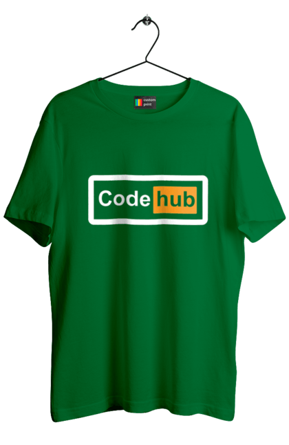 Футболка чоловіча з принтом "Код хаб". Айті, айтішник, для айтішника, для програміста, код хаб, подарунок айтішнику, подарунок програмісту, програміст, розробник. 2070702