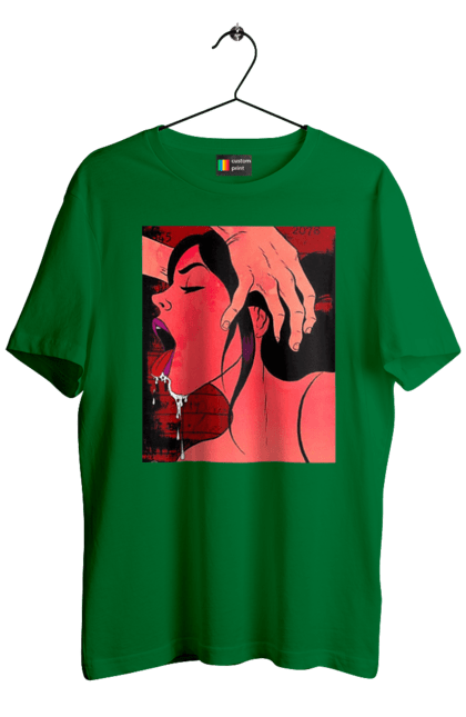 Футболка чоловіча з принтом "Дівчина Смокче Зі Слиною". Секс, смоктати. 2070702