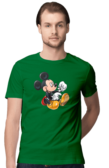 Men's t-shirt with prints Mickey Mouse. Cartoon, disney, mickey, mickey mouse. 2070702