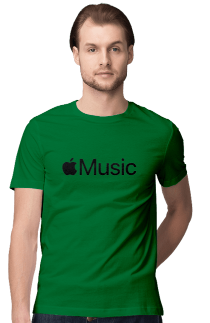 Футболка чоловіча з принтом "APPLE MUSIC". Apple, apple music, music, айфон, яблуко. CustomPrint.market