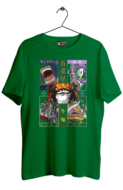 Men's t-shirt with prints One Piece Gorosei. Adventures, anime, fantasy, five elders, gorosei, light novel, manga, one piece, tv series. 2070702