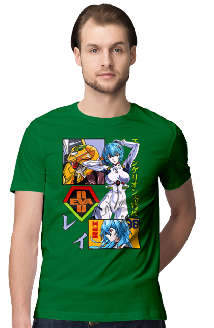 Men's t-shirt with prints Evangelion Rei. Anime, evangelion, eve, kaoru, manga, rei ayanami, shinji. 2070702