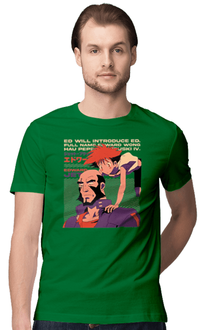 Men's t-shirt with prints Cowboy Bebop Jet and Ed. Anime, cowboy bebop, edward, jet, jet black. 2070702