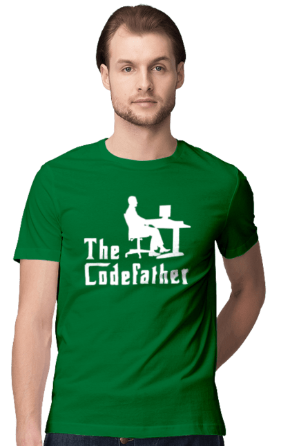 Футболка чоловіча з принтом "Батько коду". Айті, айтішник, батько коду, для айтішника, для програміста, подарунок айтішнику, подарунок програмісту, програміст, розробник. 2070702