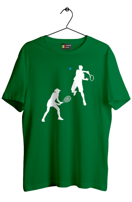 Футболка чоловіча з принтом "Теніс". Великий теніс, гравці, грунт, м`яч, призовий фонд, ракетка, спонсор, турнір на ґрунті, турнірна сітка, хард. 2070702