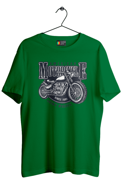 Футболка чоловіча з принтом "Крутий vintage мотоцикл". Америка, вінтаж, вінтажний, гарний, мотоцикл, мотоцикли, ретро, стильно, стильовий, чоловічий. 2070702