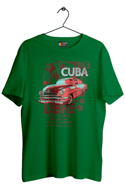 Men`s t-shirt with prints Cuba, Machine. Cuba, retro. 2070702