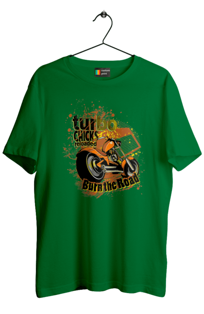 Men`s t-shirt with prints Turbo Moped. Moped, riding, speed. 2070702