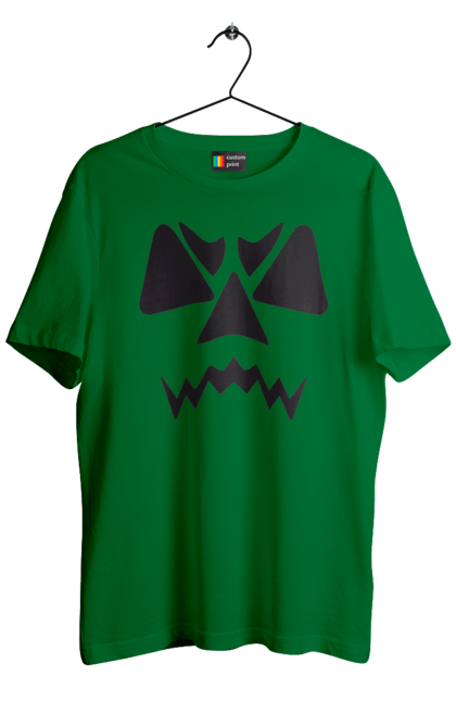 Men's t-shirt with prints Halloween pumpkin face. Costume, halloween, holiday, october, october 31, pumpkin, scary, sweets, trick or treat. 2070702