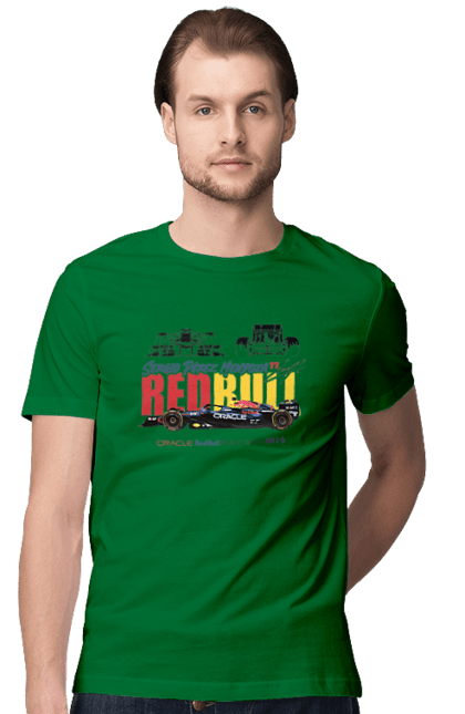 Men's t-shirt with prints Red Bull Racing RB19. Auto, automobile, bolide, car, formula 1, race, red bull, sport. 2070702