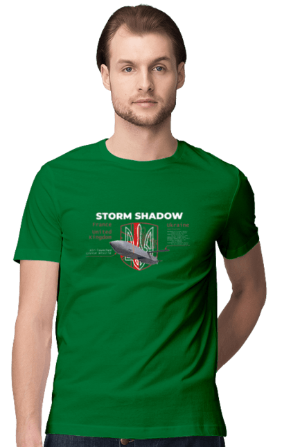 Футболка мужская с принтом Storm Shadow. F16, nasams, storm shadow, zuzana, гаубица, два герба, залужный, сюзанно. 2070702