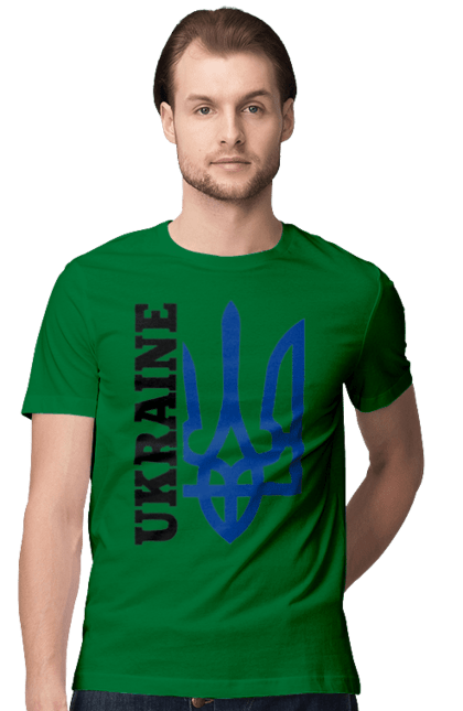 Men`s t-shirt with prints Emblem of Ukraine. Country, emblem, ukraine. 2070702
