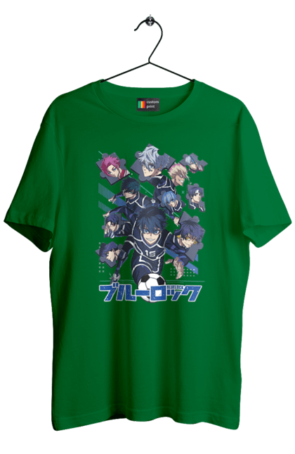 Men's t-shirt with prints Blue Lock. Anime, blue lock, blue prison, manga, sport, sports anime. 2070702