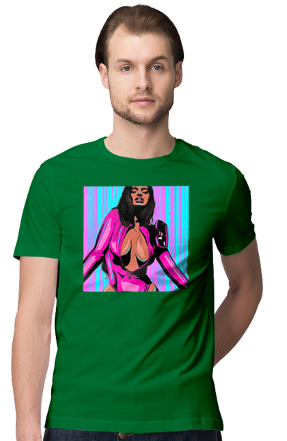 Футболка чоловіча з принтом "Дівчина З Глибоким Декольте". Гола, дівчина, сиськи. 2070702