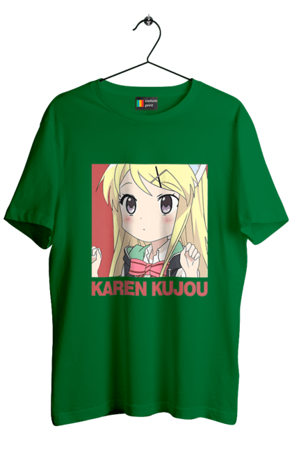 Men's t-shirt with prints Kiniro Mosaic Karen Kujo. Anime, gold mosaic, karen, karen kujo, kiniro mosaic, kinmoza, manga. 2070702