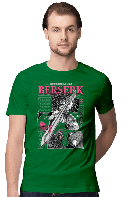 Футболка чоловіча з принтом "Берсерк". Anime, berserk, аниме, банда яструба, берсерк, гатс, гриффит, манга, міура кентаро. 2070702