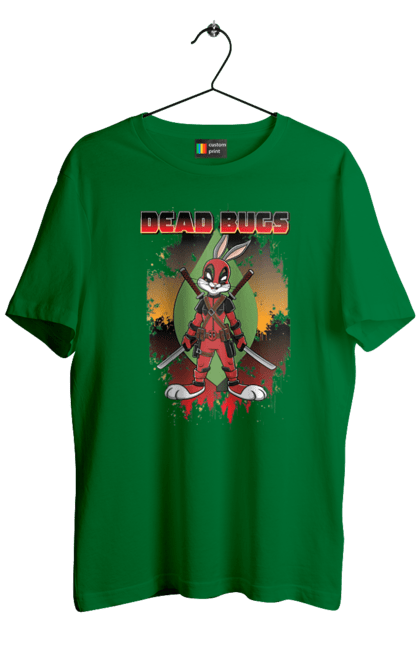 Men's t-shirt with prints Bugs Bunny Deadpool. Bugs bunny, cartoon, deadpool, looney tunes, marvel, merrie melodies. 2070702