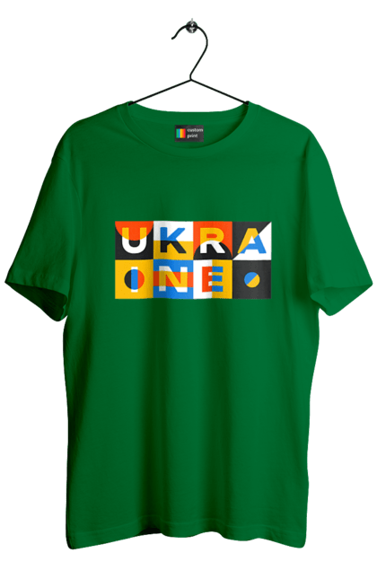 Футболка чоловіча з принтом "Україна". Напис україна, символ україни, текст україна, україна. 2070702