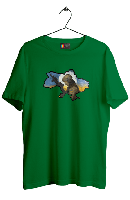 Men`s t-shirt with prints Glory to the ZSU. Clear sky, free nation, freedom, glory to heroes, glory to ukraine, happy people, peace, ukraine, will. 2070702