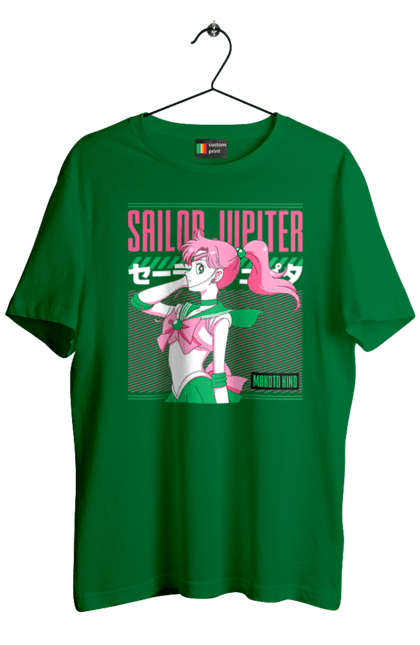 Футболка мужская с принтом Сейлор Мун Сейлор Юпитер. Makoto kino, sailor jupiter, sailor moon, аниме, драма, макото кино, махо-сёдзё, сейлор мун, сейлор юпитер, сериал. 2070702