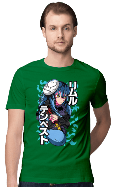 Men's t-shirt with prints Regarding Reincarnated to Slime Rimuru Tempest. Anime, manga, reincarnated to slim, reincarnated to slime, rimuru, rimuru tempest, short story, slime. 2070702