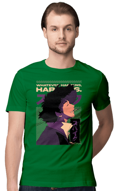 Men's t-shirt with prints Cowboy Bebop Spike. Anime, cowboy bebop, spike, spike spiegel. 2070702