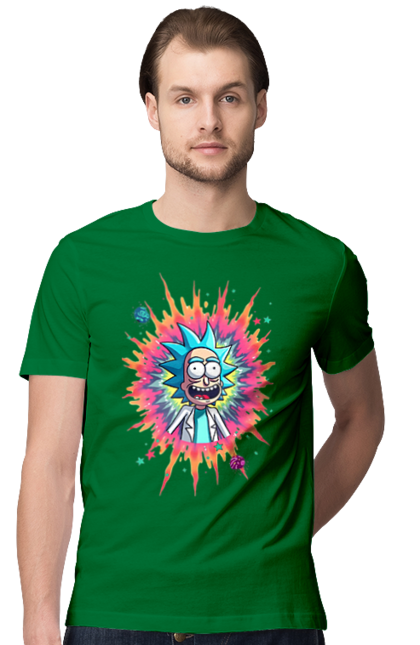 Футболка чоловіча з принтом "Рік та Морті". Rick and morty, мультфільм, наукова фантастика, пригоди, рік, рік і морті, трагікомедія, чорний гумор. 2070702