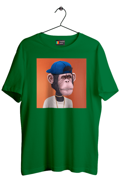 Футболка чоловіча з принтом "Мавпочка 6". Nft, персонаж, принти, ручне малювання, футболки. CustomPrint.market