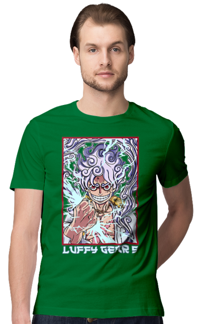 Men's t-shirt with prints One Piece Luffy. Anime, luffy, manga, monkey de luffy, one piece, pirates. 2070702