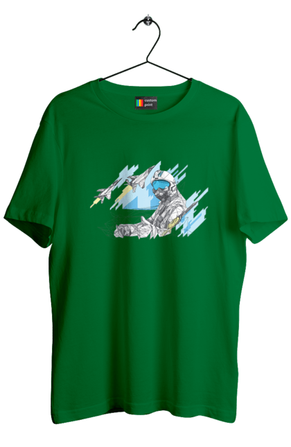 Футболка чоловіча з принтом "Слава збройним силам України". День захисника, день захистиць, марка, подяка, слава зсу, укрпошта. 2070702