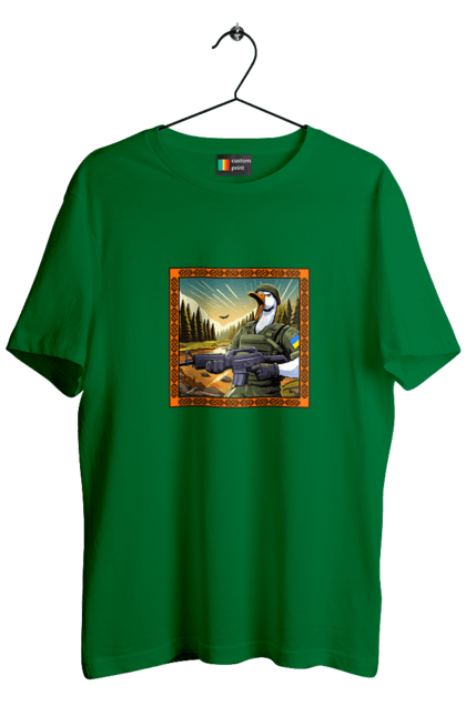 Футболка чоловіча з принтом "Гусячий десант". Біологічна зброя, бойові гуси, військовий гусак, гусячий десант, зброєні сили, прапор, символіка, україна. 2070702